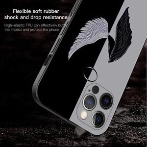Elegante <span class=keywords><strong>Funda</strong></span> de TPU Suave con Alas de Ángel en Color Negro para iPhone 17 16 15 Pro Max 14 13 <span class=keywords><strong>12</strong></span> 11 - Product Image 3