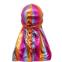 Durags Scintillants et Soyeux Unisexe à Longue Queue, Chapeau de Pirate, Bandana, Turban, Couvre-chef Dégradé Réfléchissant Premium