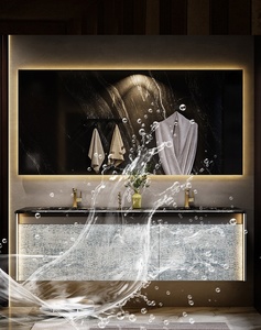 Meuble de salle de bain mural de luxe en marbre, avec double vasque en céramique Wind Rock Board, pour hôtel haut de gamme. - Product Image 5