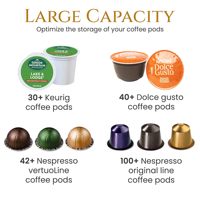 Support de dosette de café grande capacité fil noir Kup stockage avec Base en bois décor de panier à café moderne