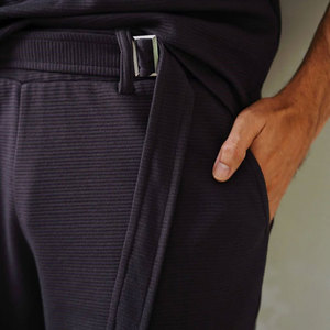 Pantalones cortos de gimnasio de algodón de lana cómodos para hombre, pantalones de chándal para correr atléticos de patrón sólido con estilo informal para ejercicio deportivo - Product Image 4