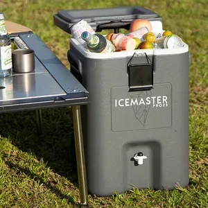 IceMaster 25lLce保持耐寒性断熱材ポータブルホイールクーラーハードアイスプラスチッククーラータップ付き