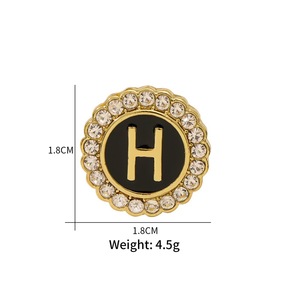 Nuevos accesorios para hombre, traje redondo de <span class=keywords><strong>26</strong></span> letras, aleación chapada en oro, <span class=keywords><strong>gemelos</strong></span> de laca de cristal de lujo y clips de corbata para hombre de lujo - Product Image 3