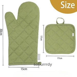 Ensemble de gants de <span class=keywords><strong>four</strong></span> personnalisés avec logo, résistants à la chaleur, en coton épais, <span class=keywords><strong>pour</strong></span> la cuisine, le barbecue, la cuisson et la préparation des aliments - Product Image 2