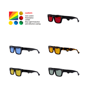 Custom Vintage Eyeglass Anti Blue Light <strong>Glasses</strong> Red Lenses Eliminate Eye Strain Night Use Blue Light Handmade Sunglasses - Product Image 6