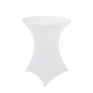 Elastic <b>Round</b> White Cover <b>Folding</b> <b>Table</b> Cocktail Party Spandex Tablecloth for Sale - Product Image 1