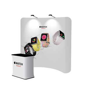 8フィート10フィートポータブルバナーディスプレイフレームポップアップテンションファブリックディスプレイスタンド湾曲広告トレードショーイベント背景 - Product Image 4