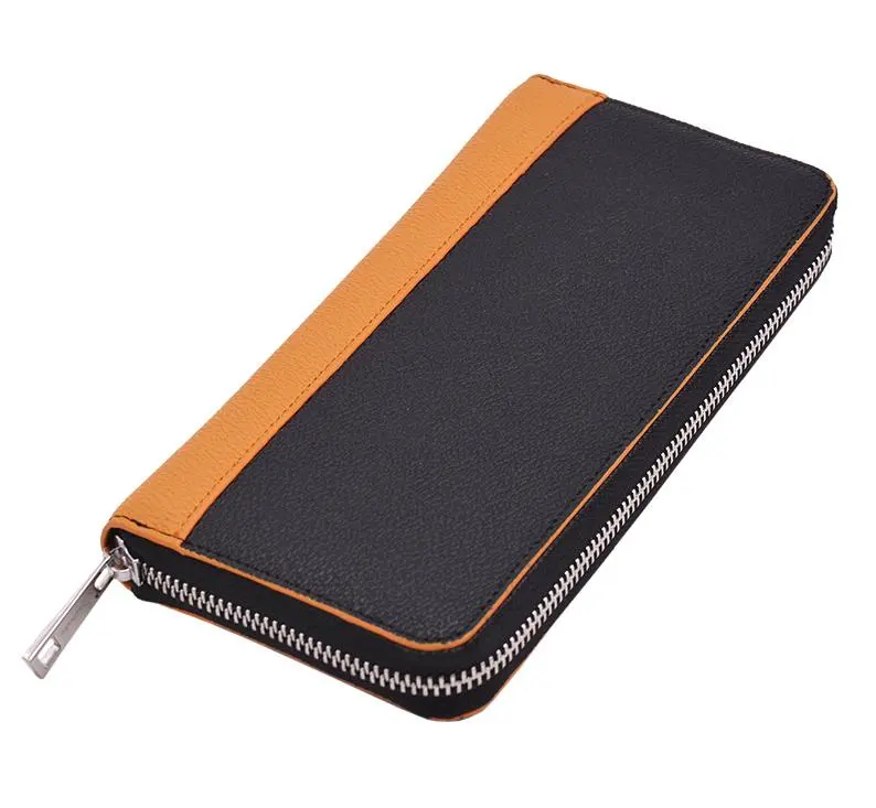 Premium Custom Leather Wallets Long Clutch Pouch ID Credit Card Holder Zipper Wallet For Men