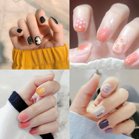 Nouvelles faux ongles français pré-dessinés à motifs multiples, demi-couvrants, amovibles et réutilisables