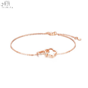 Hong Kong Supplier Trendy Flower Design 18K Rose <b>Gold</b> Real Natural Diamond Bracelet For Girls Daily Wear Fine Jewelry Wholesale - Product Image 2