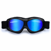 Lunettes de moto rétro classiques en cuir pour casque de cruiser ou de scooter