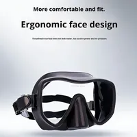 Masque de plongée à lentille unique en verre trempé intégré avec protection nasale, anti-buée et anti-rayures, nouveau style transfrontalier, vente en gros