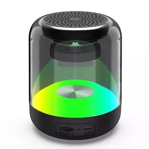 Speaker Bluetooth portabel, pengeras suara RGB Super Bass Tws transparan kotak suara