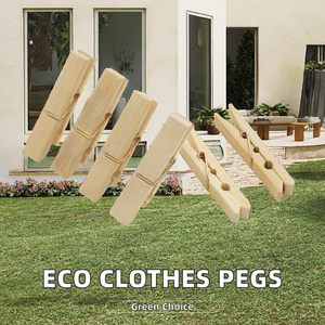 Pinces à linge en bois naturel multifonctionnelles modernes, plusieurs tailles, efficaces et écologiques pour les vêtements - Product Image 3