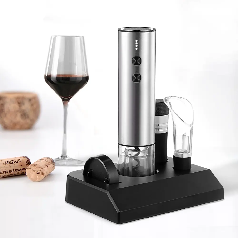 Abridor De Vino Tyre Bouchon Electrique A Vin Sacacorchos Kit Pembuka Botol Elektrik Isi Ulang Pembuka Botol Anggur Set