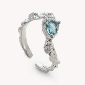 Chris April Organic Texture <strong>Sovereign</strong> Fine Cubic Zirconia Silver Chunky <strong>Rings</strong> - Product Image 1