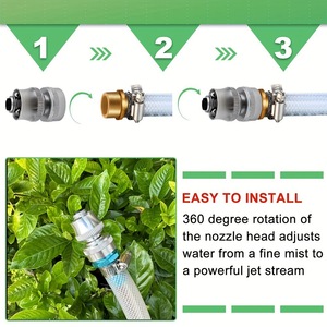 Boquilla ajustable de aluminio para manguera de jardín, cabezal de pulverización de agua de 1.2 pulgadas para riego exterior y regar plantas - Product Image 3