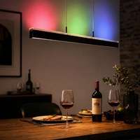 Lámpara de Suspensión Lineal LED Inteligente Minimalista |   Lámpara de Aluminio con Control por Aplicación, Regulación de Intensidad Ascendente/Descendente, RGB y CCT Completos, para Estudio y Escritorio