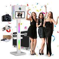 Cabina de Fotos con Pantalla Táctil Espejo de 15.6 Pulgadas, Modelo 2026 |   Espejo Mágico para Bodas |   Compatible con DSLR + Impresión Instantánea + Wi-Fi