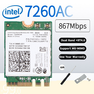 Adaptador WiFi Inalámbrico AC 7260 7260HMW 3160 7265 3165 8260, Mini PCI-Express Interno, Doble Banda, para Escritorio, 802.11ac, Doble Banda - Product Image 2