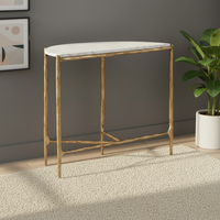THADDEUS marbre DEMILUNE TABLE salon Console Table
