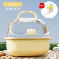 Cage de transport pour hamster en plastique, sûre, portable, grand espace, transparente, panoramique, pour usage intérieur, style dessin animé, boîte pour animaux de compagnie, vente en gros