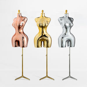 Mannequin femme brésilien <span class=keywords><strong>grande</strong></span> taille, buste et hanches généreuses, demi-corps courbé, plaqué or, pour présentation de vêtements - Product Image 3