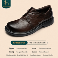 Chaussures Oxford en cuir véritable pour homme, à lacets, respirantes, semelle en caoutchouc, pour le bureau, printemps, été, automne
