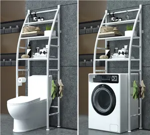 Китай лучшие продажи Туалет полка 3 слоя компактный застегивающийся вакуумный стиральная машина туалет стеллаж Органайзер