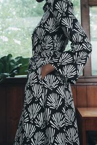 KP & ZA <span class=keywords><strong>Maxi</strong></span> abito estivo in raso nuovo stile europeo americano chiaro maturo <span class=keywords><strong>camicia</strong></span> Casual intrecciata Street Fashion con <span class=keywords><strong>colletto</strong></span> stampato - Product Image 5