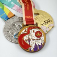 Logo personnalisé ruban laiton sans nickel plaqué argent rond zinc artisanat fer métal artisanat médaille pour les récompenses sportives