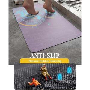 พรมเช็ดเท้าไมโครไฟเบอร์แบบนุ่มเรียบง่าย รูปทรงสี่เหลี่ยมผืนผ้า ด้านหลังเป็นยาง สำหรับห้องน้ำ ห้องนอน ระเบียง และพื้นที่ใช้สอยในบ้าน - Product Image 4