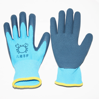Gants de sécurité pour jeunes SUNCEND personnalisables en gros, haute qualité, 13 jauges, polyester, mousse bleue, paume enduite de latex, doublure bleue