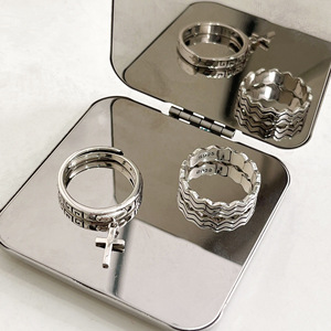 Anillo Abierto de Plata de Ley 925 Yinruitai con Cruz, Estilo Retro Coreano para Mujer, Joyería de Alta Gama para Uso Diario - Product Image 2