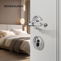 Nouvelle arrivée laiton et cristal levier hôtel intérieur chambre élégante et luxueuse poignée mortaisée rose poignée de porte