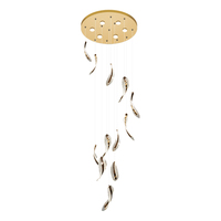 Luminaire suspendu Designer Villa Suspension Lumière LED Escalier Longue Ligne Grenier Décoration de La Maison Lustre Lumière