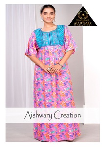 Vestido Largo Kaftan de Algodón Estampado para Mujer, Ropa Musulmana Tradicional, Vestido Largo Suave y Cómodo, Venta al por Mayor de Fábrica, Calidad de Exportación - Product Image 1