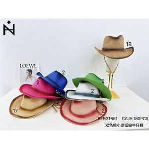 Sombrero de Papel Pintado con Spray de Dos Tonos, 180 Piezas por Caja, Sombrero de Paja de Doble Color para Uso en Exteriores - Product Image 2