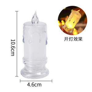 Decorazione domestica piccola candela digitale trasparente di cristallo Tealight senza fumo luce di candela di plastica romantica proposte di compleanno - Product Image 6