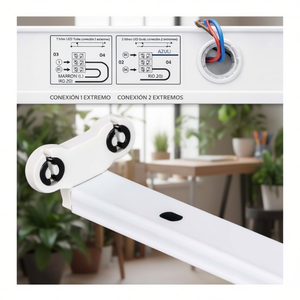 Tira de Tubo LED T8 de 60 cm, Conexión Dual de 2 Lados, Luminaria - Product Image 3