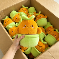 En stock Mini Peluche Mandarine Feuille Verte 8 pouces, Jouet en Peluche Moelleux en Coton Doux, Thème Jeu d'Arcade pour Enfants