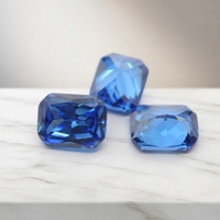 Pierre précieuse en zircone cubique bleue de laboratoire, taille octogonale 9x7mm, avec éclat de feu, pour bijoux