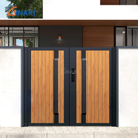 Portail battant double en alliage d'aluminium, design moderne, pour entrée principale, décoratif, sécurisé, pour villa, sur mesure, écologique, 6 pieds
