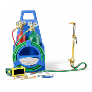 Kit d'outils de soudage, de brasage et de découpe au protoxyde d'acétylène de taille moyenne avec bouteilles de gaz et accessoires pour travaux sur métal - Product Image 3