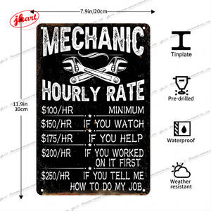 GARAGE SHOP PREISE Vintage Metalls child Autowerk statt Wand dekoration SHOP PREIS LISTE Blechs child Benutzer definierte 8 "x 12" Metall Poster Großhandel - Product Image 3