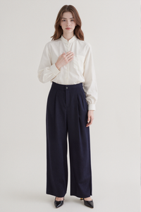 <span class=keywords><strong>Pantaloni</strong></span> larghi da donna <span class=keywords><strong>blu</strong></span> Navy più venduti <span class=keywords><strong>eleganti</strong></span> <span class=keywords><strong>pantaloni</strong></span> Casual a vita alta per tutti i giorni e per l'ufficio - Product Image 2