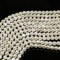 Perlas de Vidrio Barrocas al por Mayor, Perlas de Imitación con Orificio Vertical Completo en Forma de Patata Plana para la Fabricación de Joyas