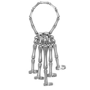 Pulseras de Calavera Metálicas, Joyería de Estilo Gótico, Acero Inoxidable, Ajustables, Pulseras de Hueso de Mano, Estilo Punk para Mujer - Product Image 3