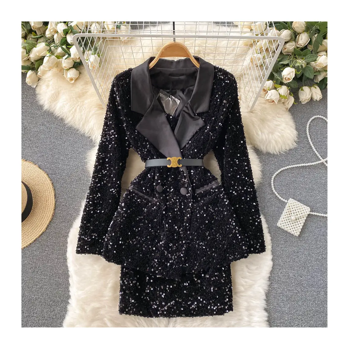 Jacket Fall Winter Suit Sets Ladies Classy Women Dress And Blazer And Short Set Sexy Plus Size Professional Clothes For Women