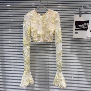 Women's Embroidered Floral Backless <b>Top</b> and Skirt 2-Piece Set Fashion - Product Image 4